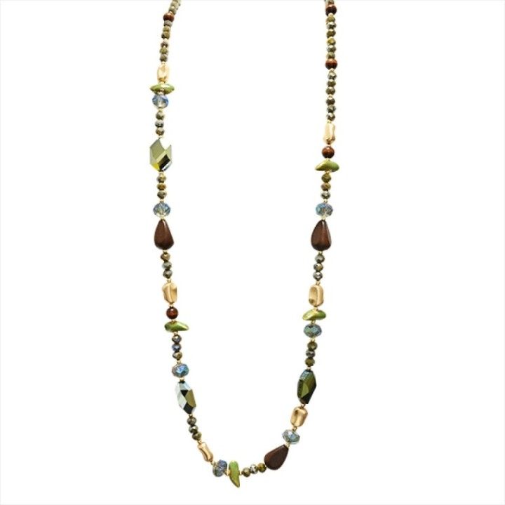 Collana Perline Lunga Pepite Santiago Verde