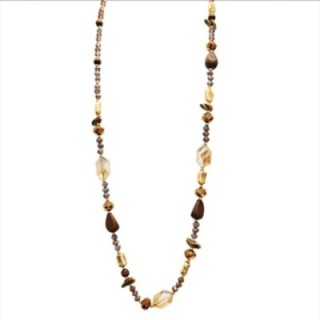 Collana Perline Lunga Pepite Santiago Marrone