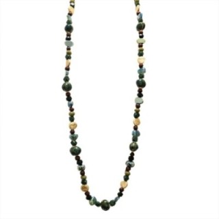 Collana Perline Lunga Pepite Paramaribo Verde