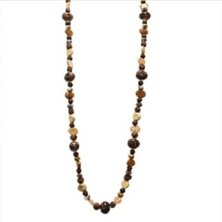 Collana Perline Lunga Pepite Paramaribo Marrone