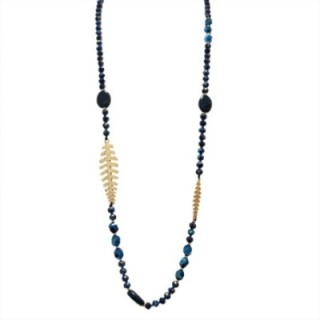 Collana Perline Lunga Lisca di Pesce Nouakchott Blu