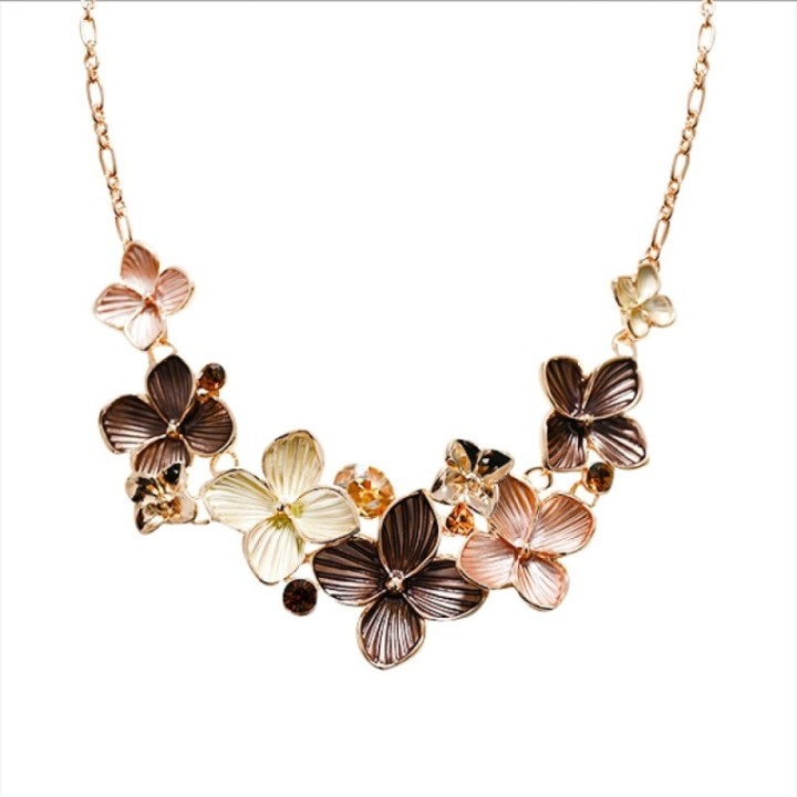 Girocollo Diadema Bijoux Fiori Marrone
