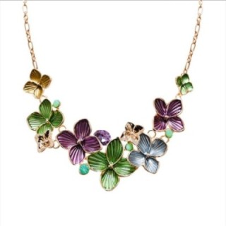 Girocollo Diadema Bijoux Fiori Verde Grotta
