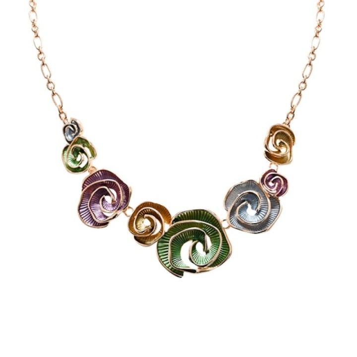 Girocollo Diadema Bijoux Spirale Smaltato Verde Grotta