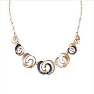 Girocollo Diadema Bijoux Spirale Smaltato Blu