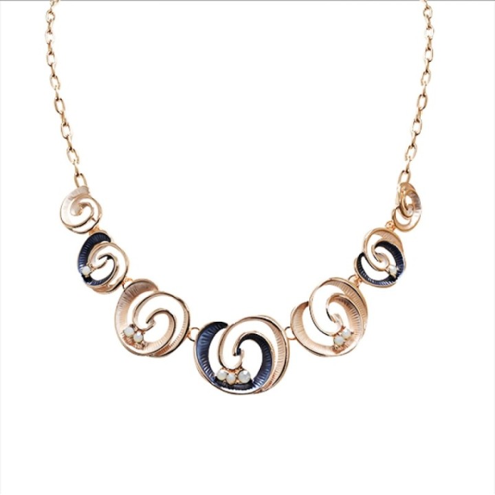 Girocollo Diadema Bijoux Spirale Smaltato Blu