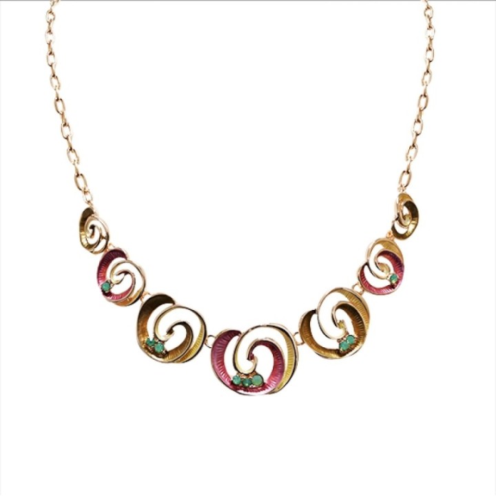Girocollo Diadema Bijoux Spirale Smaltato Fucsia