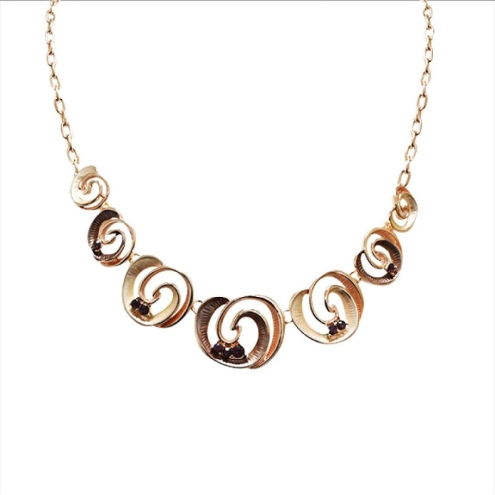 Girocollo Diadema Bijoux Spirale Smaltato Marrone