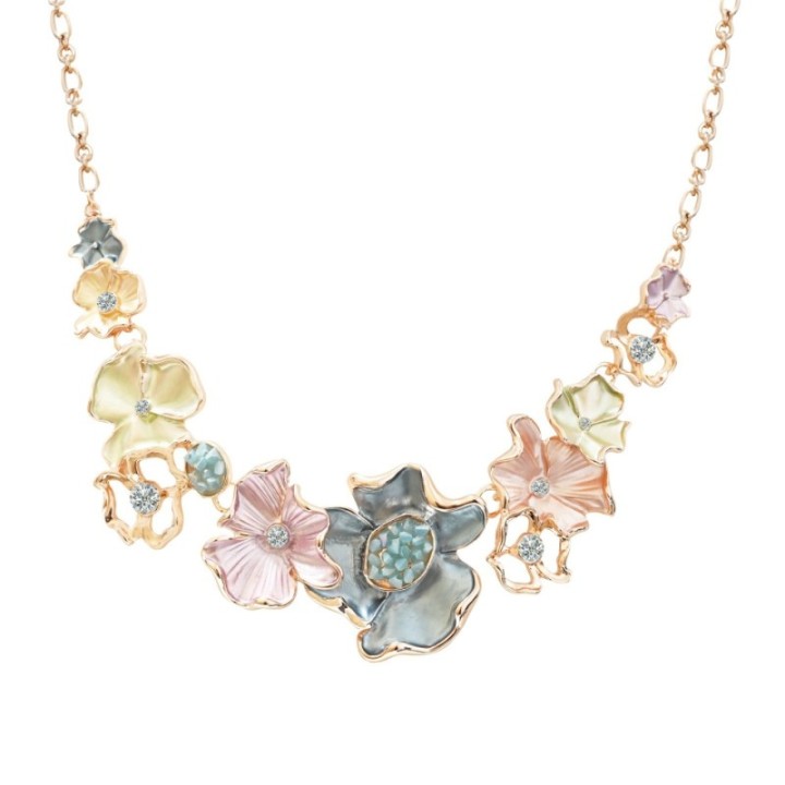 Girocollo Diadema Bijoux Cristalli in Fiore Fantasia