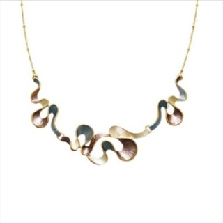 Girocollo Diadema Bijoux Ondulata Smaltato Marrone