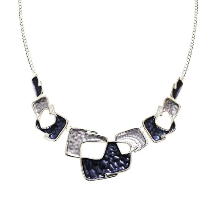 Girocollo Diadema Bijoux Piastrine Smaltato Argento