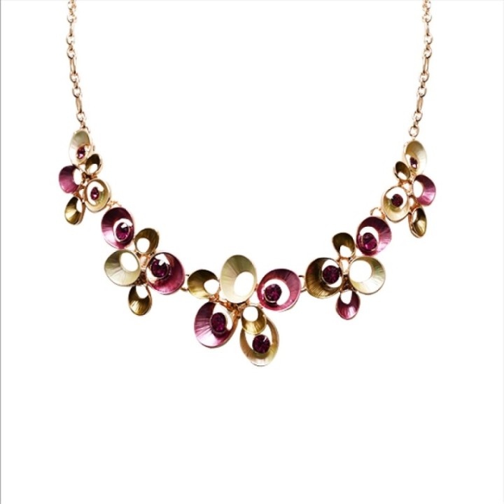 Girocollo Diadema Bijoux Ovale Cavo Smaltato Verde