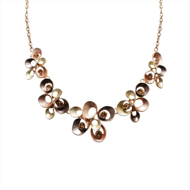 Girocollo Diadema Bijoux Ovale Cavo Smaltato Marrone