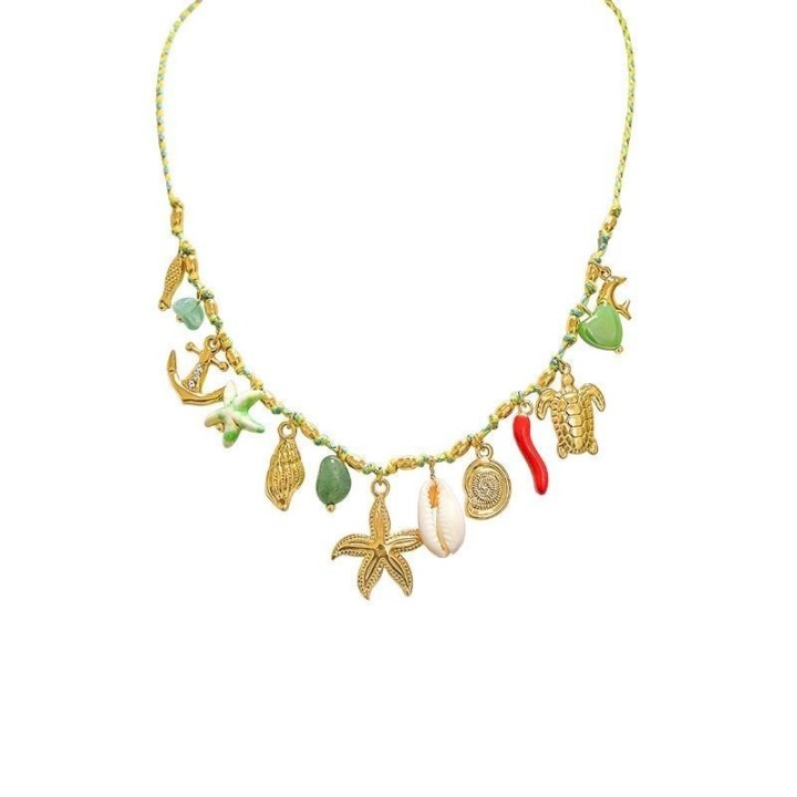 Girocollo Multi-charms Verdi Marini Acciaio 316L