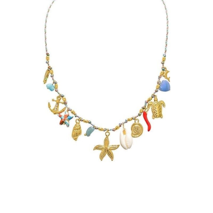 Girocollo Multi-charms Azzurri Marini Acciaio 316L