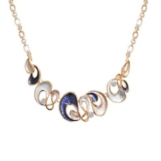 Girocollo Diadema Bijoux Infinito Astratto Smaltato Blu