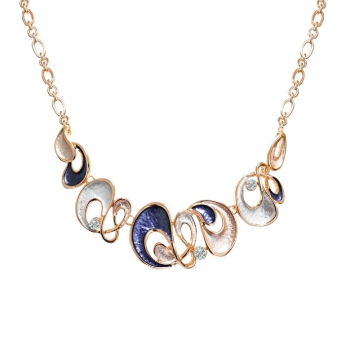 Girocollo Diadema Bijoux Infinito Astratto Smaltato Blu