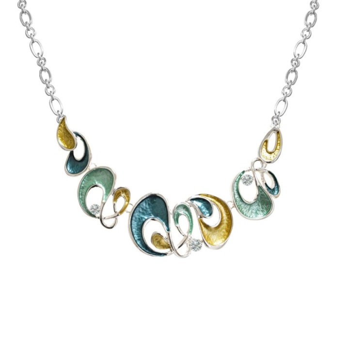 Girocollo Diadema Bijoux Infinito Astratto Smaltato Acquamarina