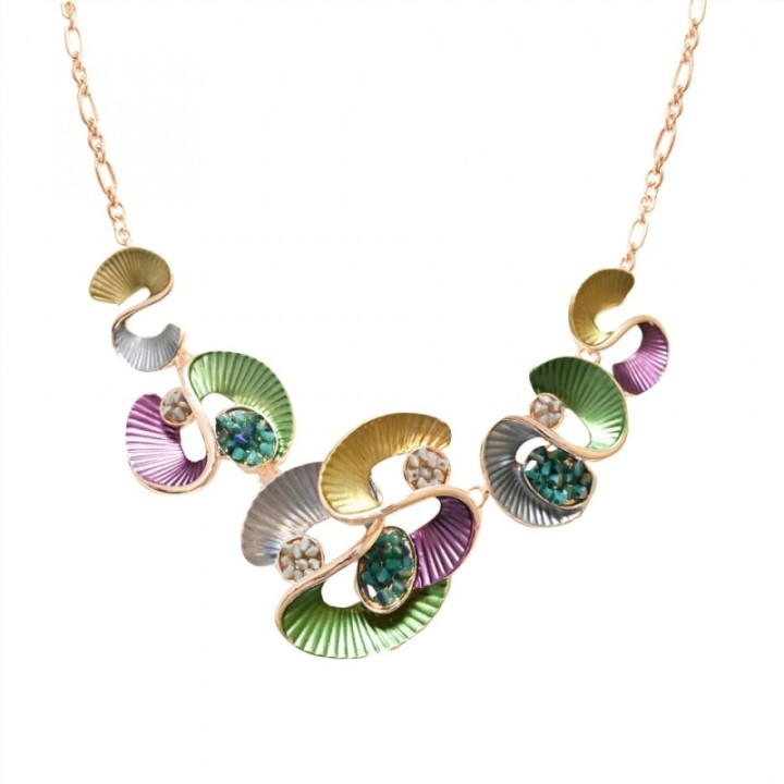 Girocollo Diadema Bijoux Astratto Smaltato Verde