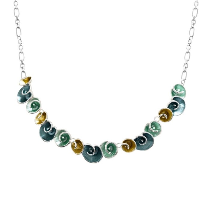 Girocollo Diadema Bijoux Spiralina Smaltato Verde