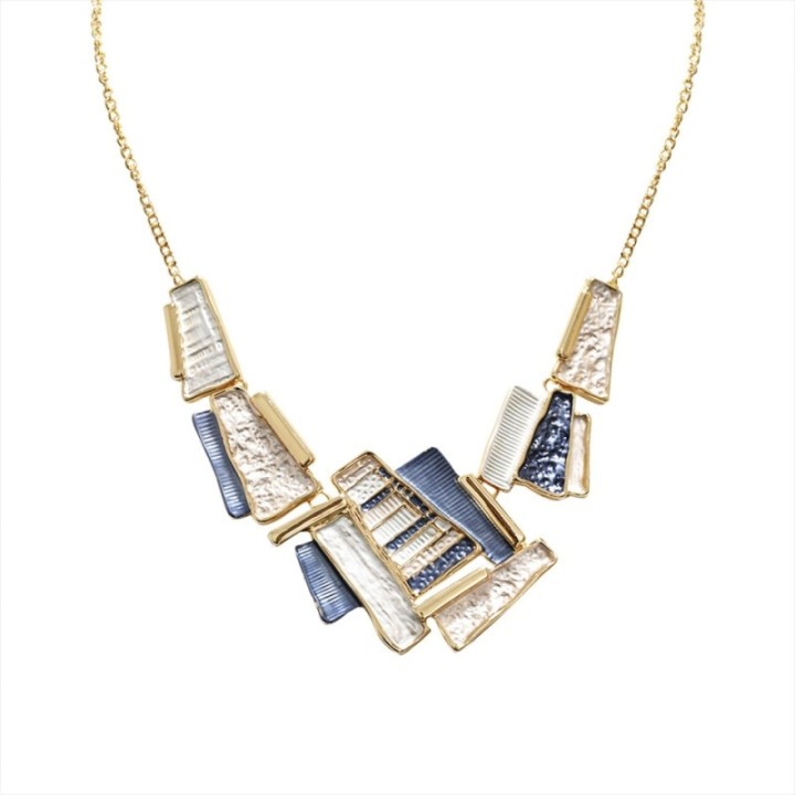 Girocollo Diadema Bijoux Astratto Smaltato Blu