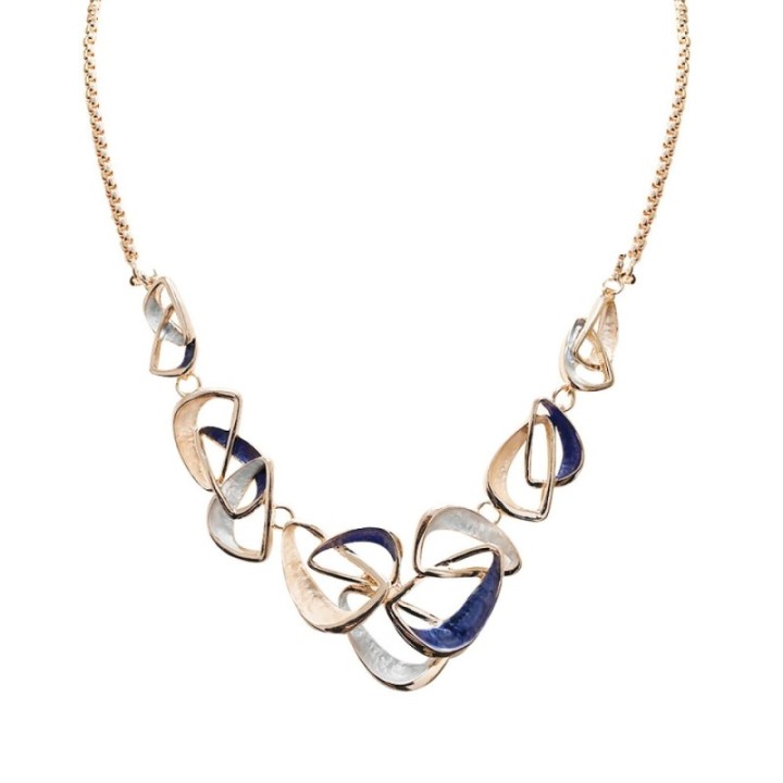 Girocollo Diadema Bijoux Triangolab Smaltato Blu