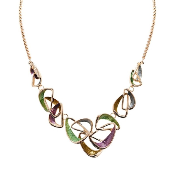 Girocollo Diadema Bijoux Triangolab Smaltato Verde