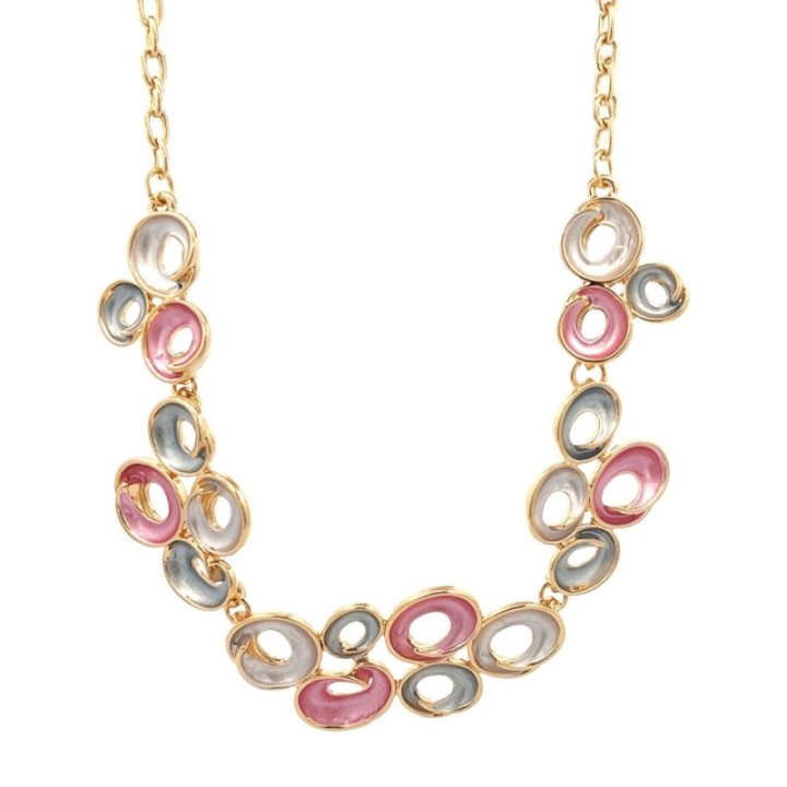 Girocollo Diadema Bijoux Chips Smaltato Rosa