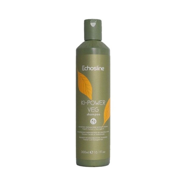 Shampoo Preparatore Ricostruzione Capelli Trattati-Danneggiati KI POWER VEG [Combo] by Echosline