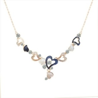 Girocollo Diadema Bijoux Cuoricini Smaltato Blu