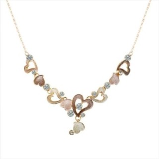 Girocollo Diadema Bijoux Cuoricini Smaltato Marrone