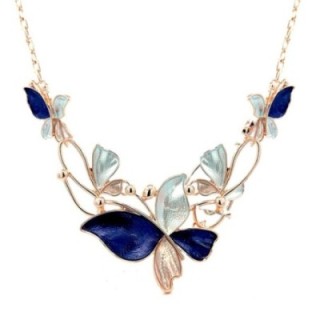 Girocollo Diadema Bijoux Farfallone Smaltato Blu