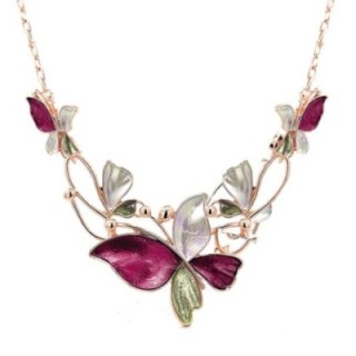 Girocollo Diadema Bijoux Farfallone Smaltato Fucsia