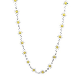 Girocollo Margherite Smalto Bianche Acciaio 316L