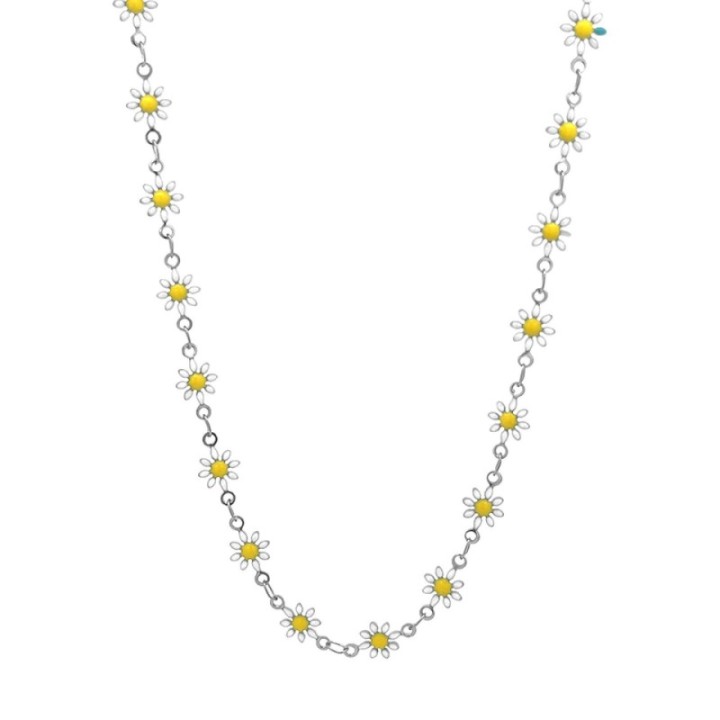 Girocollo Margherite Smalto Bianche Acciaio 316L