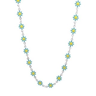 Girocollo Margherite Smalto Azzurre Acciaio 316L
