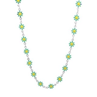 Girocollo Margherite Smalto Verdi Acciaio 316L