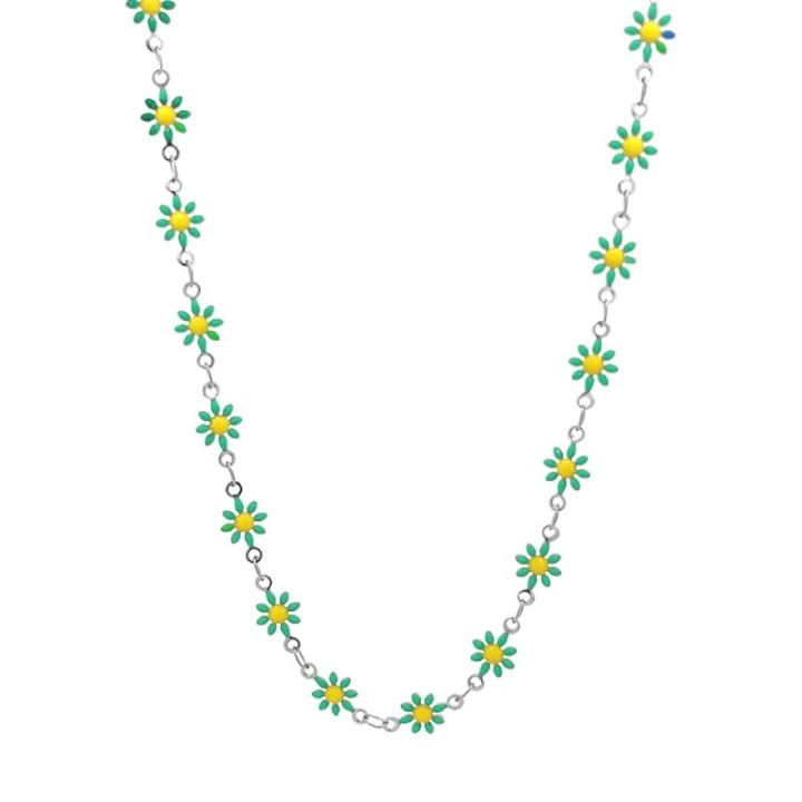 Girocollo Margherite Smalto Verdi Acciaio 316L