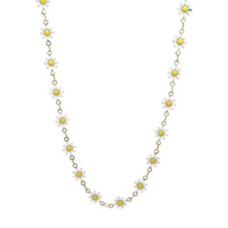 Girocollo Margherite Smalto Bianche Acciaio 316L Oro