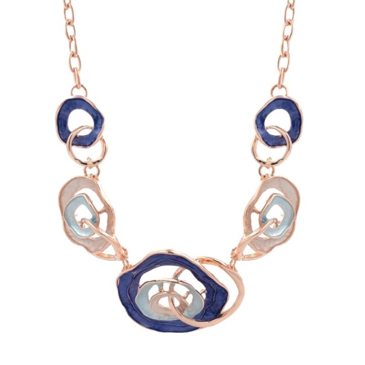 Girocollo Diadema Bijoux Ostriche Smaltato Blu