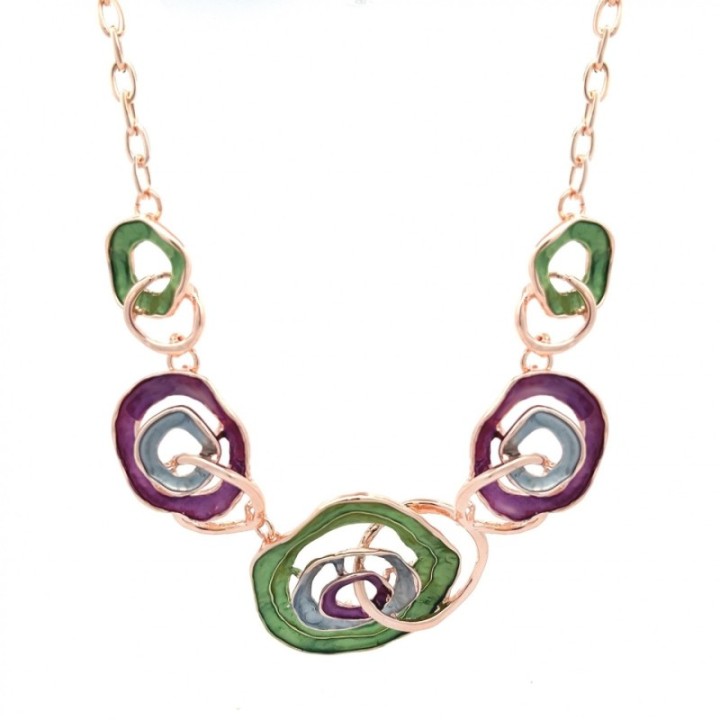 Girocollo Diadema Bijoux Ostriche Smaltato Verde
