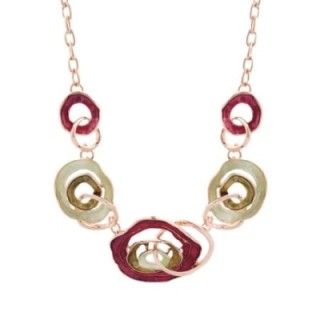 Girocollo Diadema Bijoux Ostriche Smaltato Fucsia