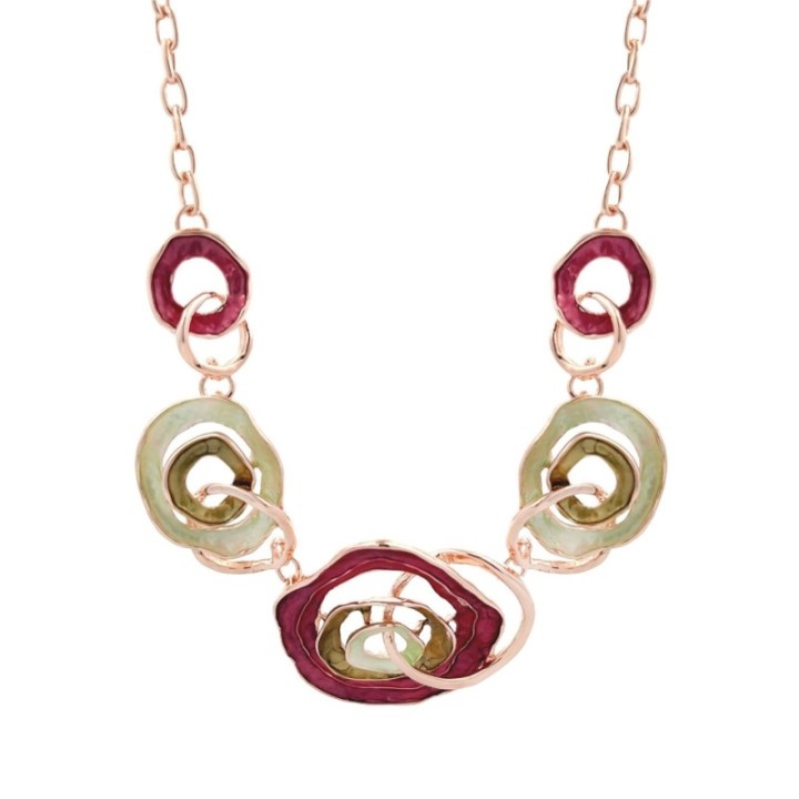 Girocollo Diadema Bijoux Ostriche Smaltato Fucsia