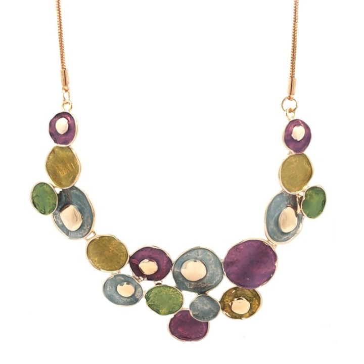 Girocollo Diadema Bijoux Grappolo Smaltato Verde