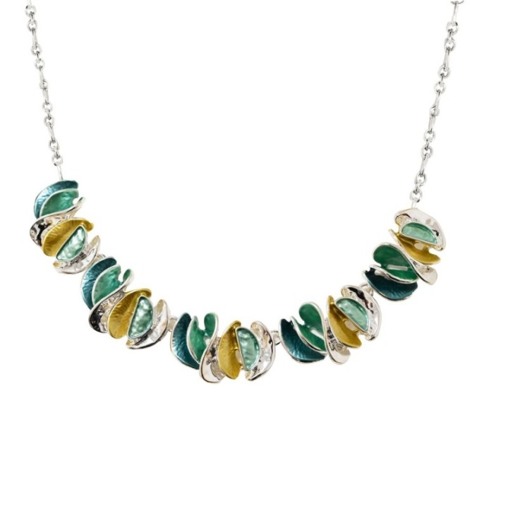 Girocollo Diadema Bijoux Gusci Smaltato Verde