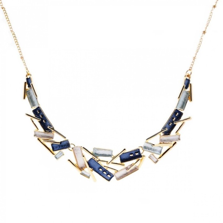 Girocollo Diadema Bijoux Sticks Smaltato Blu