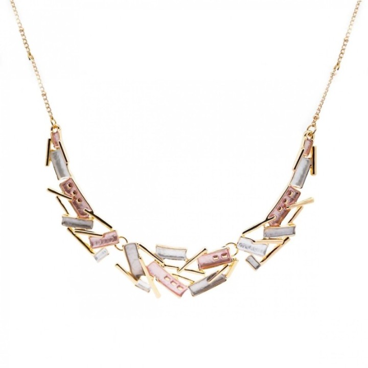 Girocollo Diadema Bijoux Sticks Smaltato Rosa