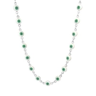 Girocollo Occhio Greco Bianco Smalto Acciaio 316L