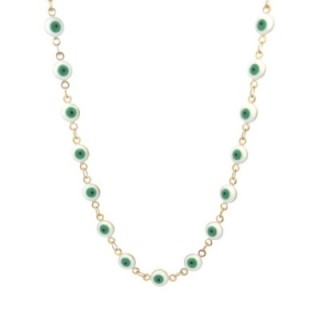 Girocollo Occhio Greco Bianco Smalto Acciaio 316L Oro