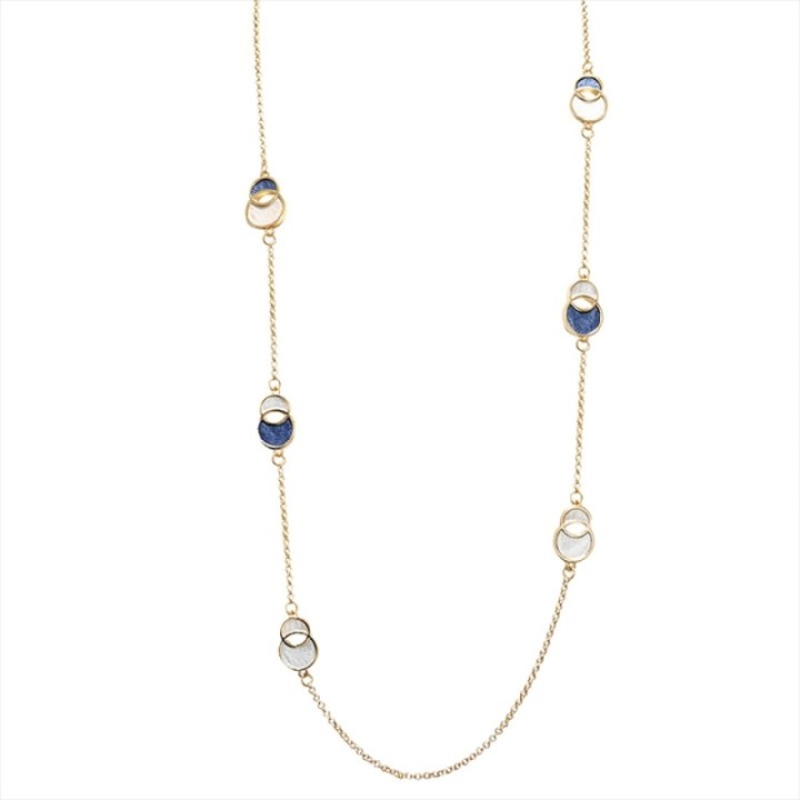 Collana Bijoux Lunga Full Infinity Smaltata Blu